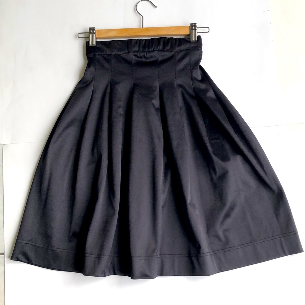 Chic Black A-Line Skirt with Full Silhouette.